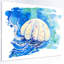 «Jellyfish Watercolor», reproduction d'art sur toile abstraite-19412894-34274020