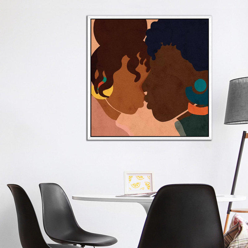 Close 1 Piece Wall Art on Canvas, 93.98 cm H x 93.98 cm W, White Framed
