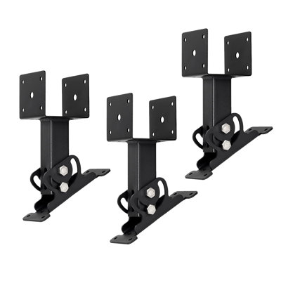 4x4 Heavy Duty Roof Riser Brackets Kit 3 Pack, Adjustable Angle Pergola Brackets, Black Metal Roof Riser Beam Bracket for Roof