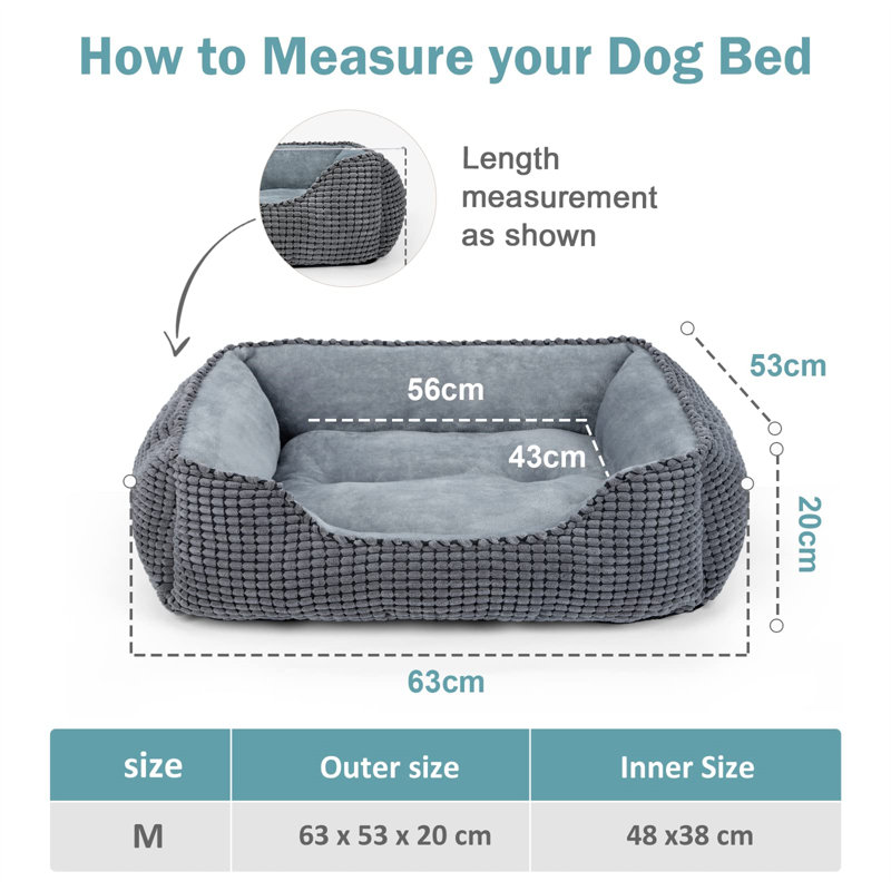 Elkton Pet Bed, 20cm H x 63cm W x 53cm D