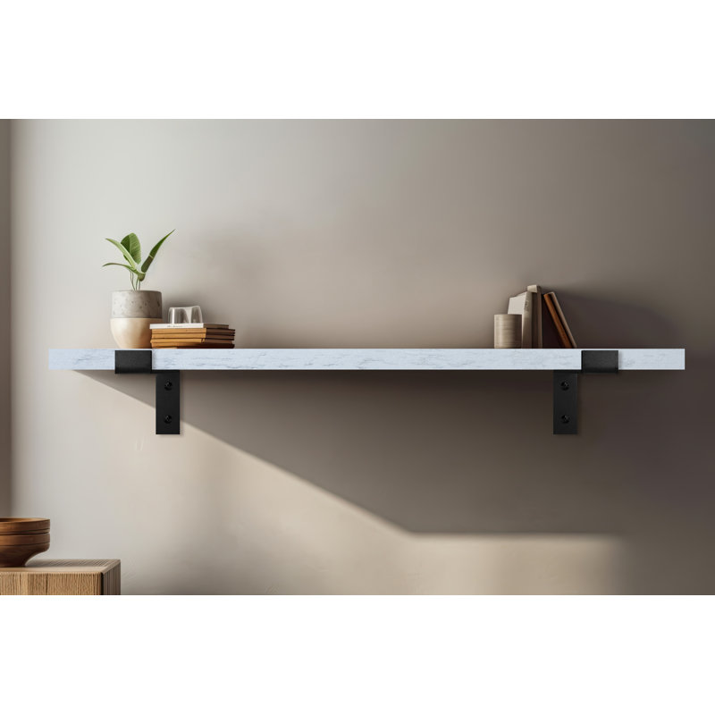 Tablette en bois de peuplier massif, H 1 po x l 26 po x P 4,5 po, Grey