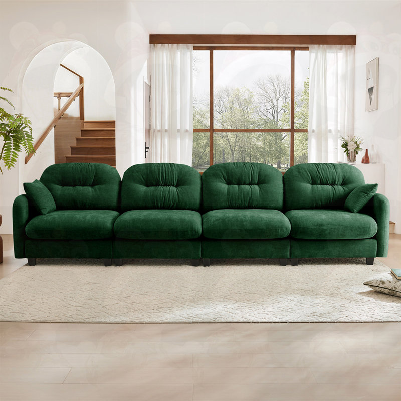 Canapé modulaire 4 places, H 36,6 po x l 140 po x P 34,2 po, 4, Vert