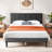 Platform Bed Frame with Upholstered Adjustable Headboard, No Box Spring Needed-1856418863-1856418862