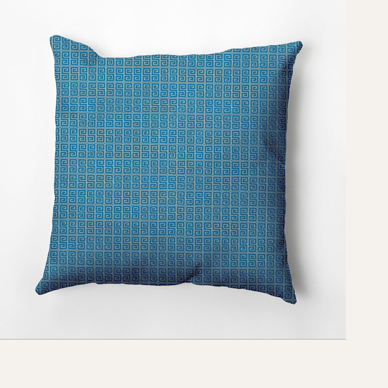 Geometric Reversible Throw Pillow, 26" H x 26" W, Peacock/Oatmeal