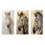 Ensemble de 3 décorations murales en métal zébré beige et doré-1330613922