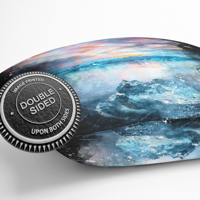 Iceland View Paint Splash Cushion with Filling, 55cm H x 55cm W x 20cm D