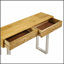 Console à 2 tiroirs Harmony en argent et naturel avec rangement spacieux et design épuré, parfait pour les intérieurs modernes.