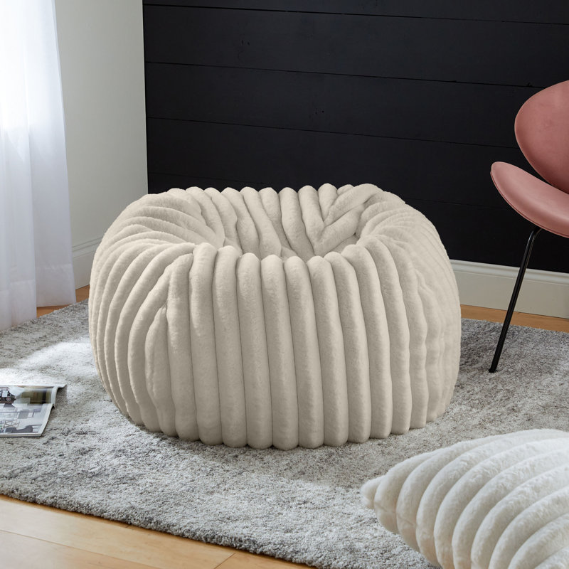 Faux Fur Bean Bag Lounger, Blue Faux Fur