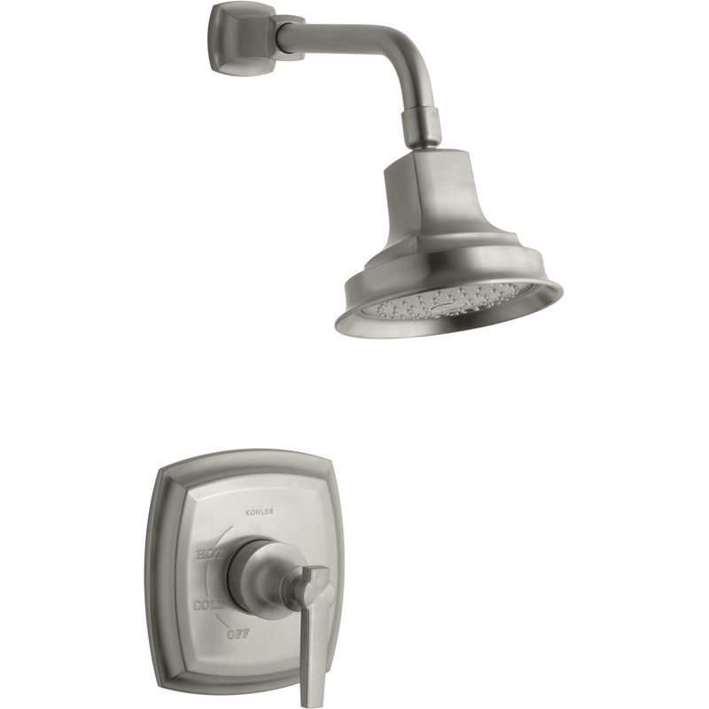 Ensemble de garniture de douche Margaux Rite-Temp avec poignée, valve non incluse, Nickel brossé éclatant, Levier