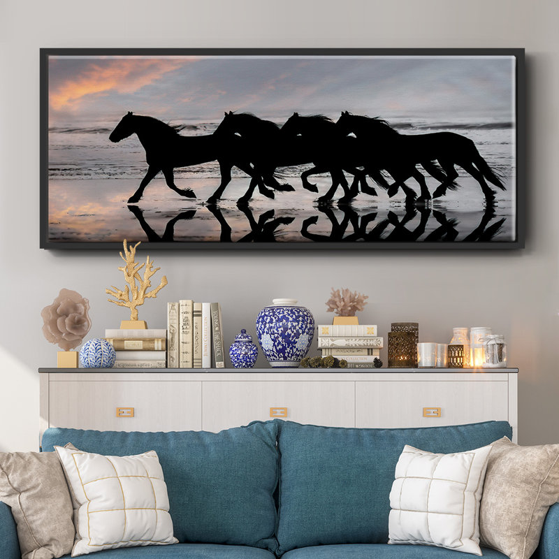 Plage galop - toile encadrée, H 20 po x l 50 po