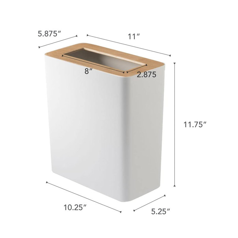 Poubelle en métal (2,6 gallons), Frêne