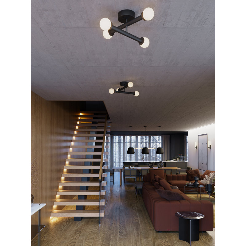 Lane - LED Flush Mount - Black, Black