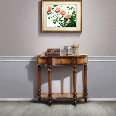 Console en bois massif 33,9 "