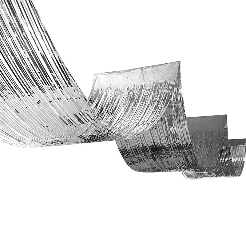 Rideau à franges en plastique 1 pli, Argent