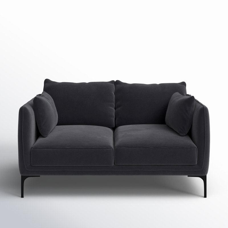 Rae Upholstered 60'' Loveseat, Gray Velvet