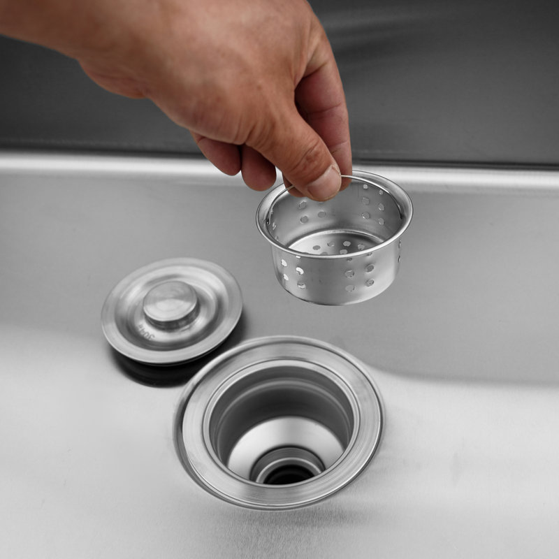Freestanding Stainless Steel Utility Sink With Pull-Out Faucet, Silver