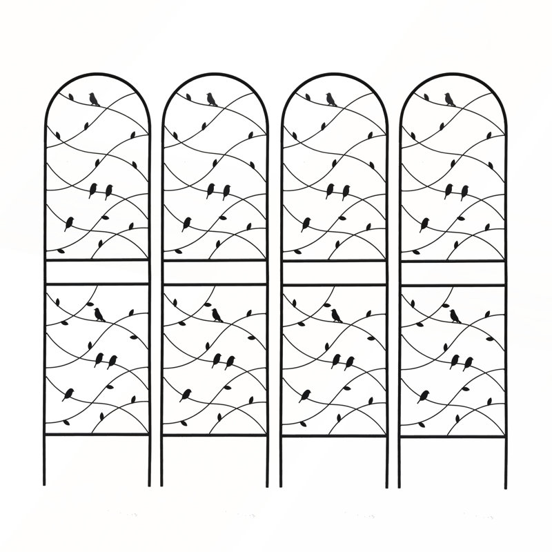 4 Pack 19.7" Metal Rustproof Garden Trellis, 71" H x 19.7" W x 1" D