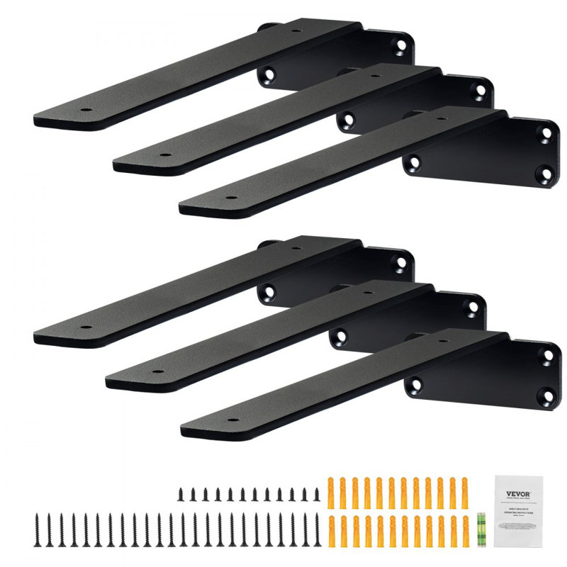 Support de tablette, 6 pièces, supports de tablette flottants robustes, supports, H 1,78 po x l 12,2 po x P 3,94 po