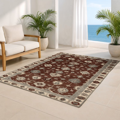 Tapis intérieur et extérieur brun Overdyed