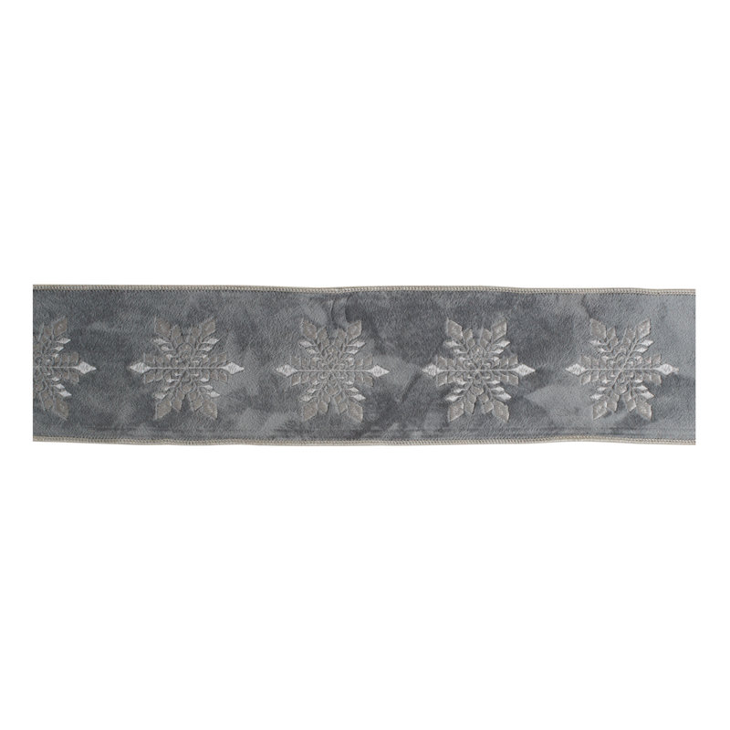 Snowflake Wired Ribbon 4" x 5 Yds.