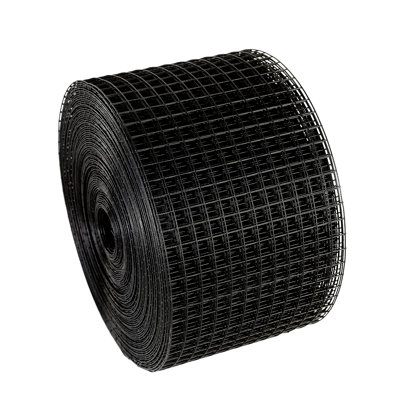 8in x 100ft Solar Panel Bird Guard Critter Guard Wire Mesh Roll 1/2in Mesh PVC Coated Steel with 50pcs Tire Wires 1 Piece Black