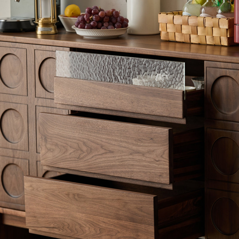 Solid Wood Dining Room Retro Sideboard, 32.28" H x 62.99" W x 15.75" D
