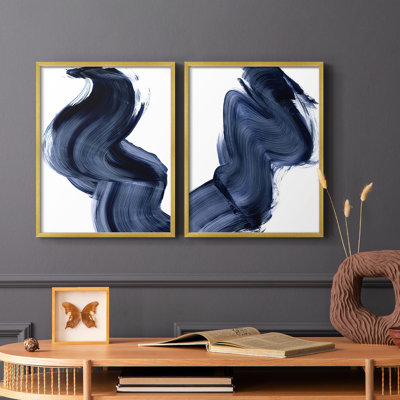 «Passing Waves I», reproduction encadrée de qualité supérieure - prête à être accrochée - aucun clou requis - aucun clou requis