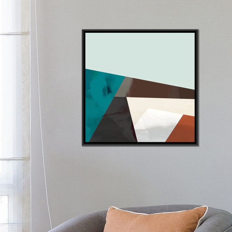 « block detail i », impression sur toile, H 18 po x l 18 po x P 1,5 po, Toile avec cadre noir, Pas de tapis