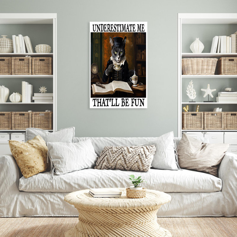 Irram Cat, sous-estime que je serai amusant sur toile, impression, H 14 po x l 11 po x P 1,25 po