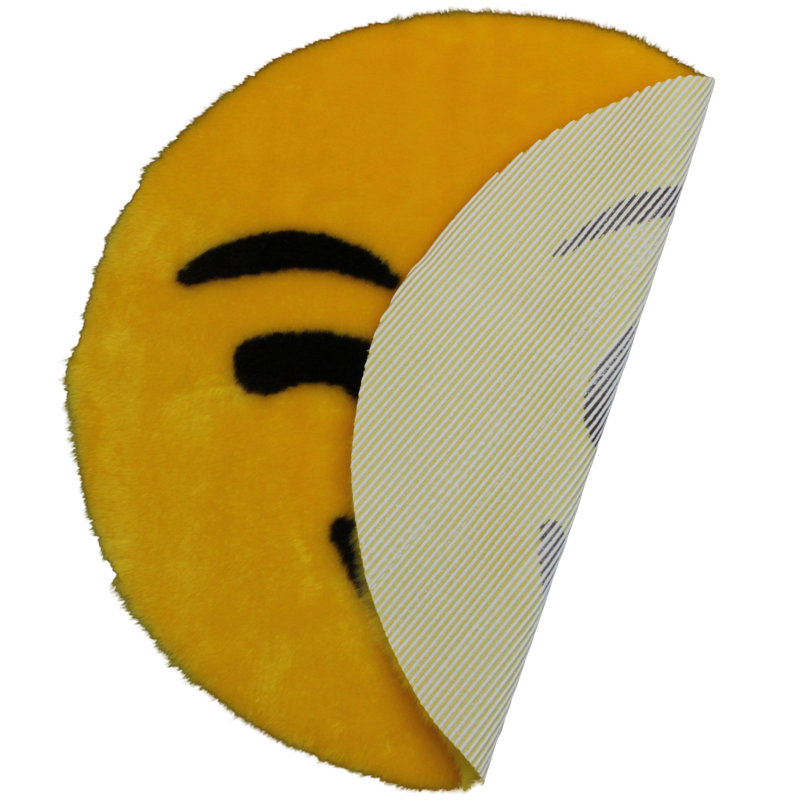 Tapis jaune à clin d'œil Emoji - 2 pi 3 po