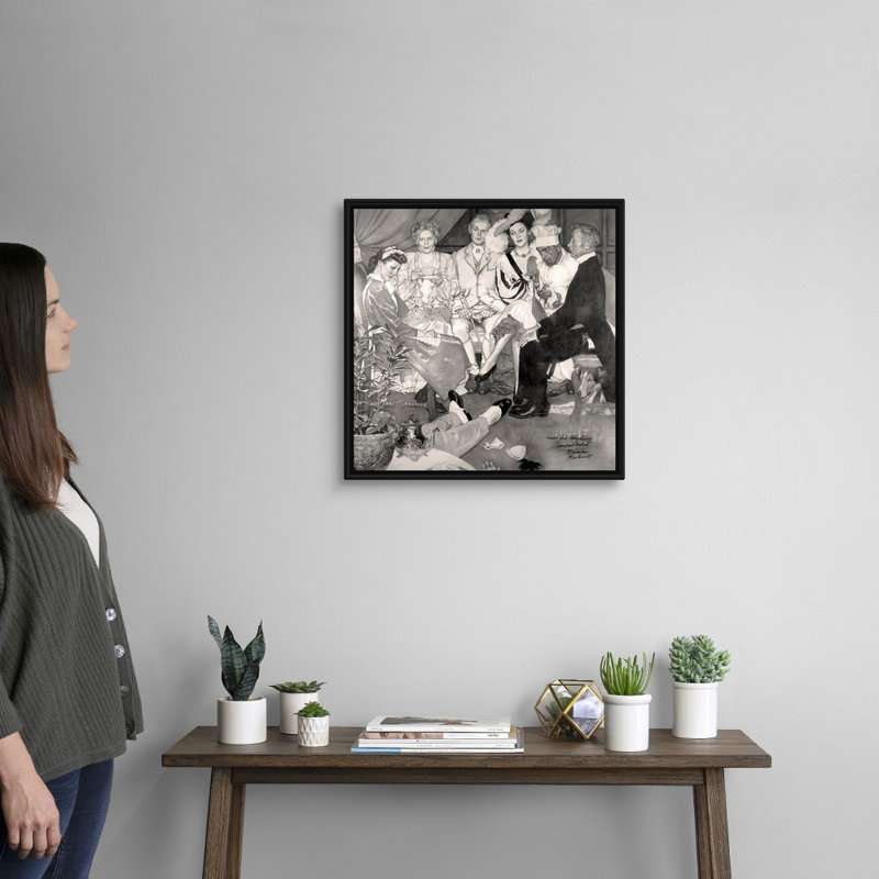 Murder Mystery, art mural sur toile, H 22 po x l 22 po x P 1,75 po, Cadre flottant noir