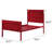 Contemporary Red Twin Metal Bed With Sleek Panels And Bedroom Style Stylish Platform Construction Recessed Details-17341250