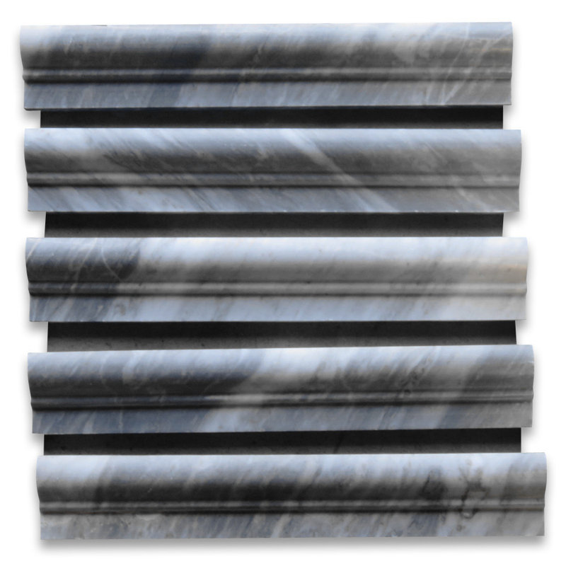 Bardiglio 2" x 12" Marble Grid Mosaic Wall & Floor Tile, Light Gray
