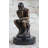 The Thinker Thinking Man By Auguste Rodin Bronze Desktop Statue Sculpture Figure 6" X 4"
