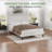 Upgraded Velvet Upholstered Platform Bed with Adjustable Headboard, Reinforced & Quiet Design, No Box Spring Needed, Sturdy Wood Slat Support, Easy Assembly-1129005726-1125427799
