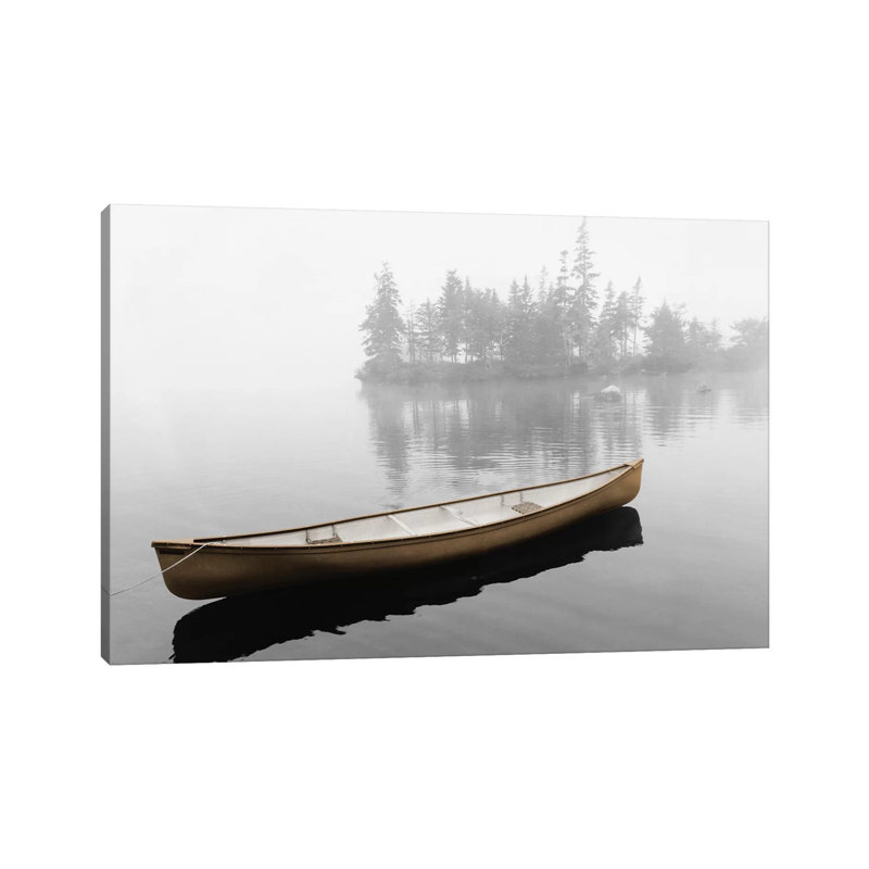 «Lone Canoe» par Rig Studios - impression sur toile tendue, H 12 po x l 18 po x 1,5 po