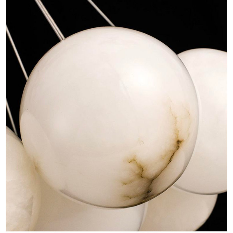  Lustre boule en marbre DEL CELESTE | Luminaires ronds ou ovales de conception moderne, 12 Lights, 13.77" H x 24" W x 24" D