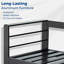 Canapé d'extérieur 3 places tout temps de 185 cm (73 po) avec structure noire et coussins gris épais, qualité commerciale, charge maximale de 408 kg (900 lb), facile à nettoyer, grande durabilité, capacité