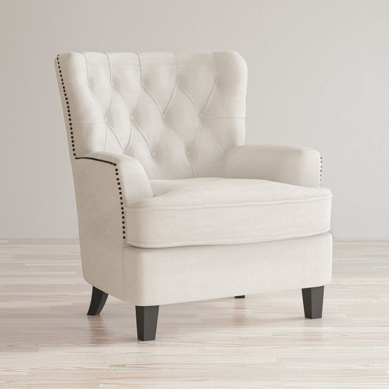 Abril 33" Wide Tufted Polyester Blend Armchair, Oat