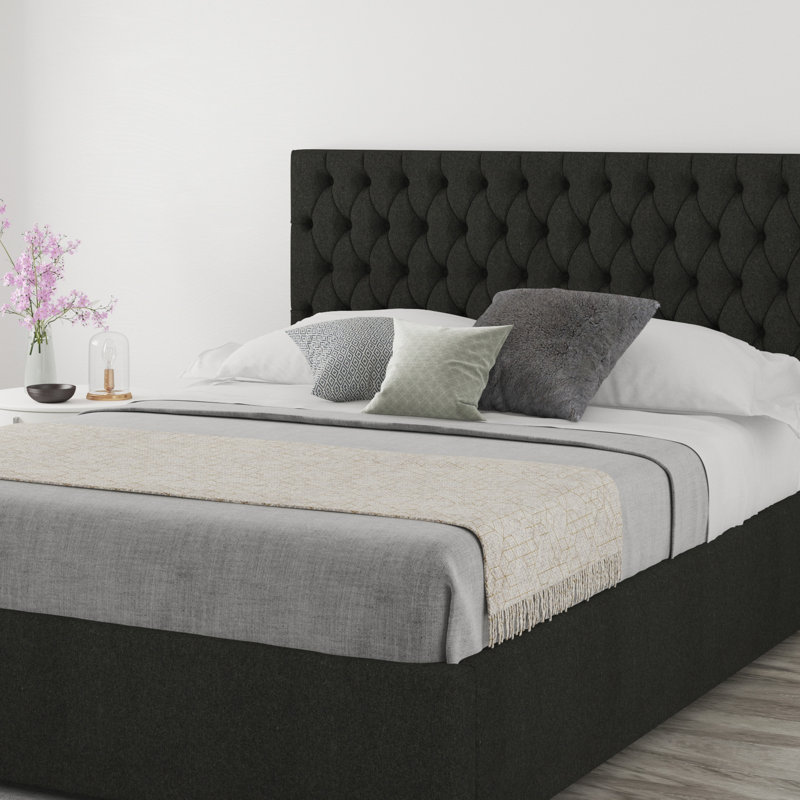 Upholstered Headboard, Single (3'), Tweed Charcoal