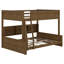 Lit superposé moderne avec armoires de rangement intégrées et ports USB, cadre de lit superposé en bois massif avec échelle-818757899-820034704