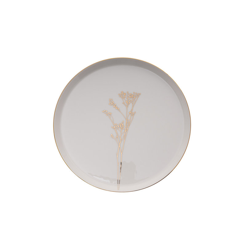 Dinner Set (27 Pieces), White/Gold