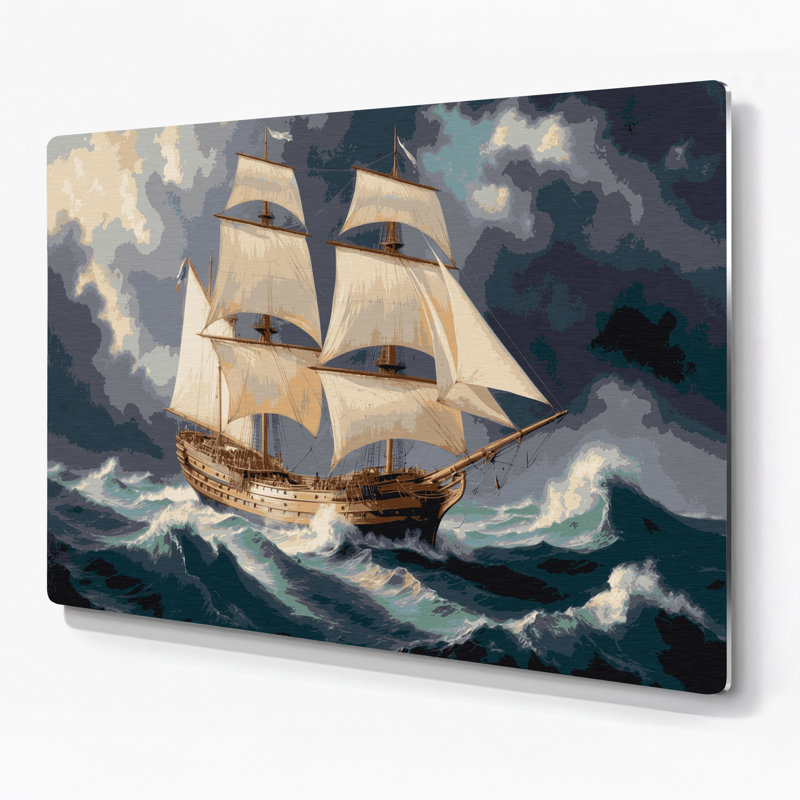 Art mural nautique gris nautique, H 11 po x l 14 po