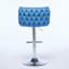 Tabourets de bar bleu à hauteur réglable, 2 revêtus de cuir PU, pivotant sur 360 °, dossier ergonomique avec support à la taille, base robuste de 17,7 po, 2 pièces de 25 à 33 po, stable pour îlot de cuisine de pub-1098934682-1098934686
