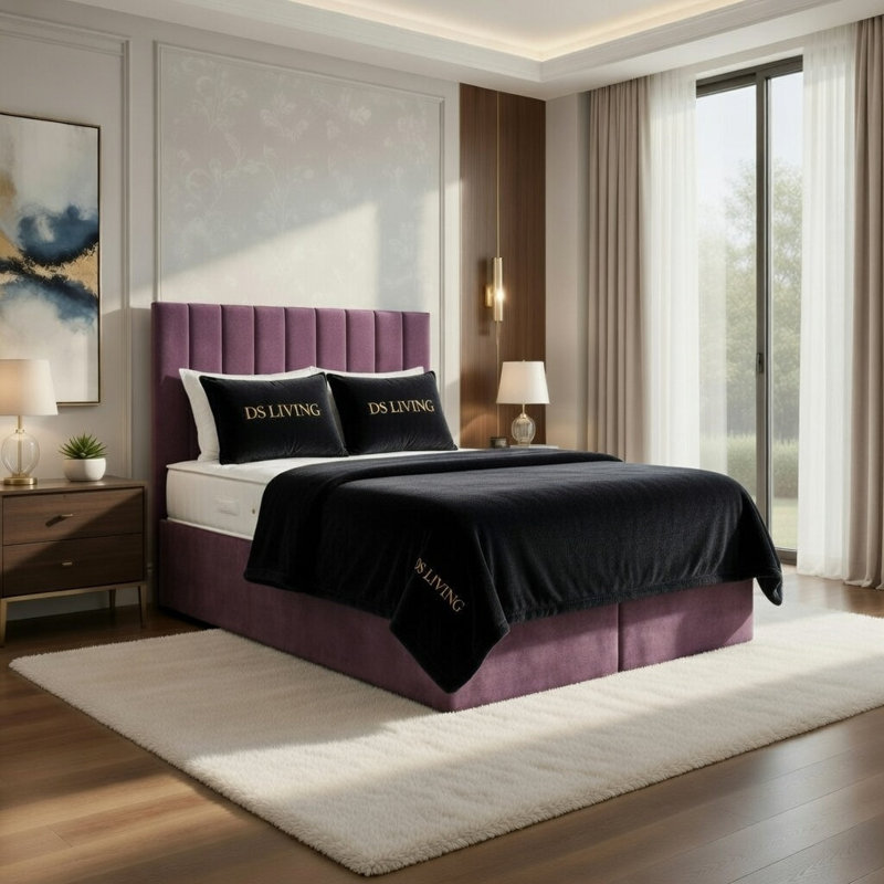 Upholstered Ottoman Bed, Single, Pink