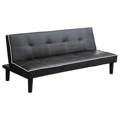 Phelps Upholstered Tufted Convertible Sofa Bed Black