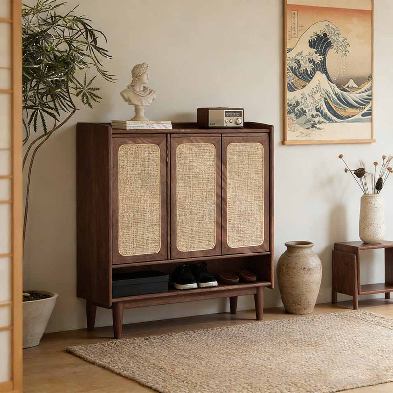 American-style home minimalist shoe cabinet, Walnut