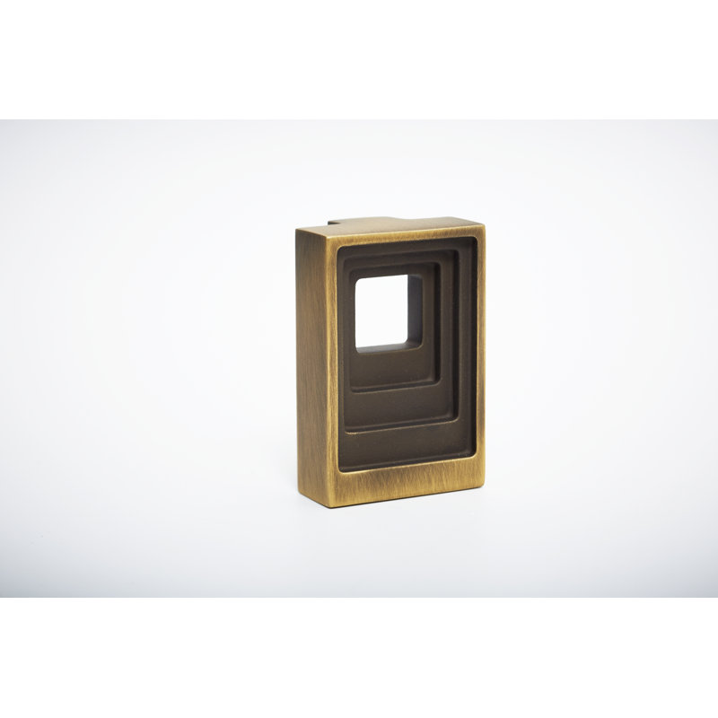 Step Geometric Knob, Antique Brass