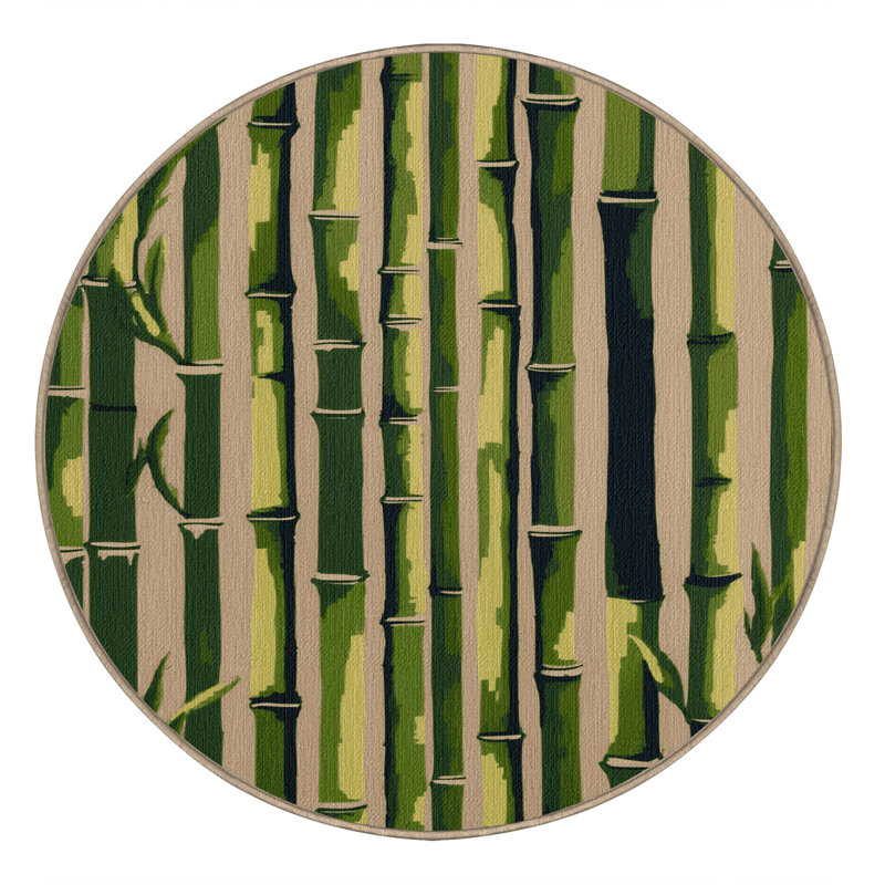 Tapis lavable en bambou, Rond 8 pi