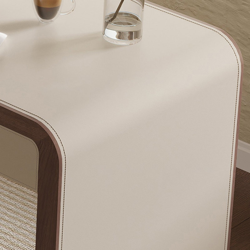 Bureau blanc rectangulaire en bois manufacturé, H 30,31 po x l 62,99 po x P 23,62 po
